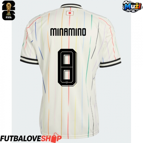 Dres Japonsko Takumi Minamino #8 Preč MS 2026 Krátky Rukáv